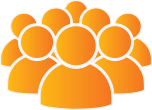 orange Icon representing eight people